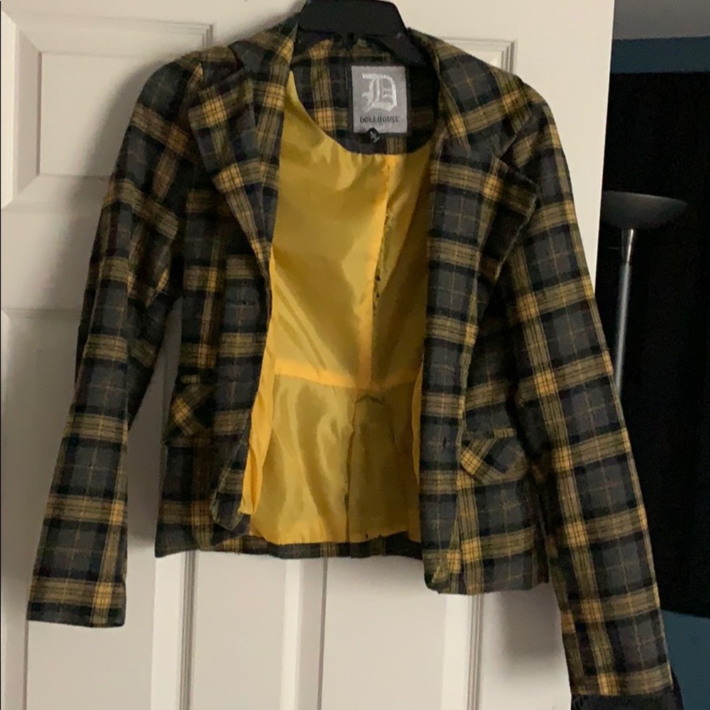 Yellow plaid Dollhouse blazer
